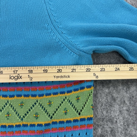 Pendleton Womens Sweater XL Blue Cardigan Aztec Southwestern Beaded V-neck - Picture 7 of 9